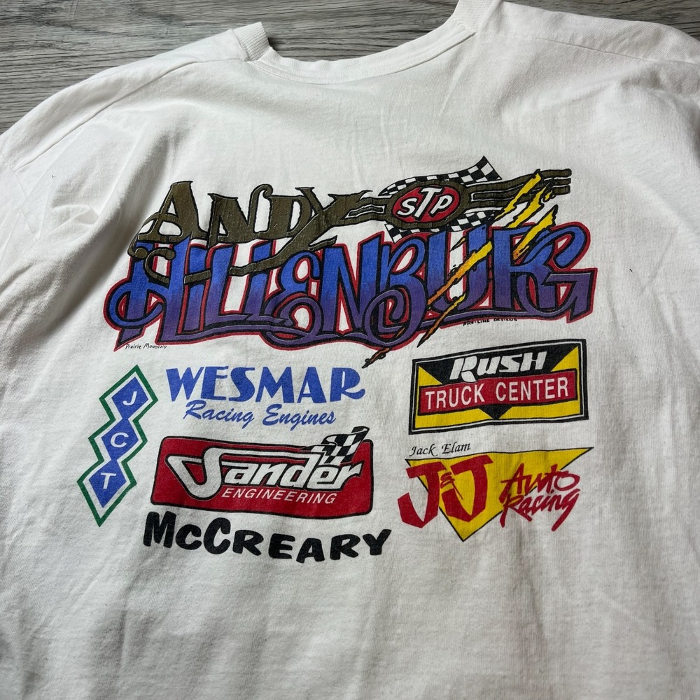 Fruit of the Loom Andy Hillenburg Racing T-Shirt Mens XXL White STP Sprint Car - Picture 9 of 10
